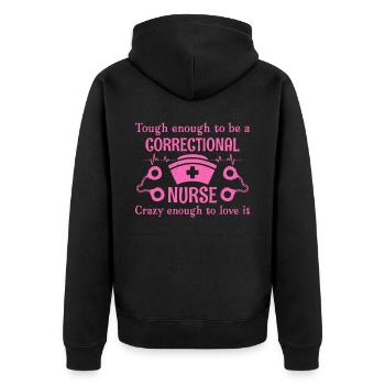 Bien que suffisant pour être une infirmière correctionnelle - Veste à capuche bio Premium Unisexe - noir - Dos - Nico (187cm)