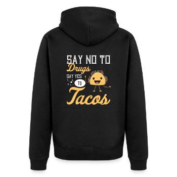 Taco Mexican Food Mexique Tortilla Burrito - Veste à capuche bio Premium Unisexe - noir - Dos - Nico (187cm)