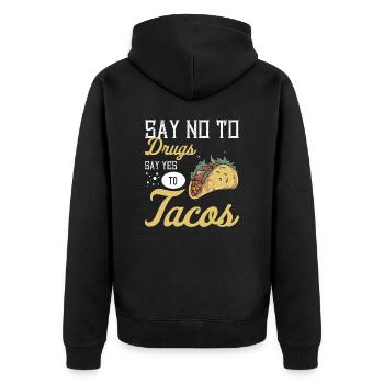 Taco Mexican Food Mexique Tortilla Burrito - Veste à capuche bio Premium Unisexe - noir - Dos - Nico (187cm)