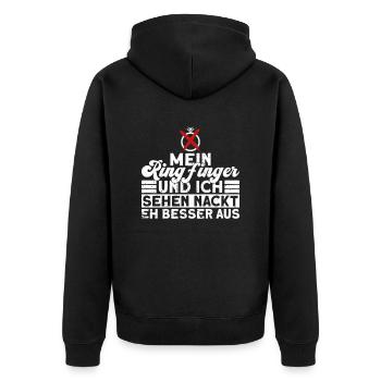 Scheidungsparty Scheidung Ex Frau Geschieden - Unisex Premium Bio Zip Hoodie - Schwarz - Hinten - Nico (187cm)