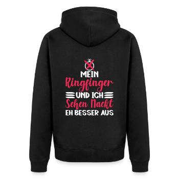 Scheidungsparty Scheidung Ex Frau Geschieden - Unisex Premium Bio Zip Hoodie - Schwarz - Hinten - Nico (187cm)