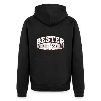 Bester Scheidungscoach - Scheidungsparty Scheidung - Unisex Premium Bio Zip Hoodie - Schwarz - Hinten - Nico (187cm)