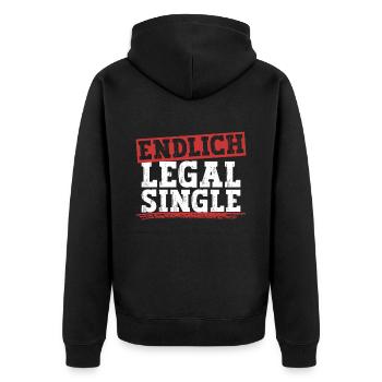 Endlich Legal Single - Scheidungsparty Scheidung - Unisex Premium Bio Zip Hoodie - Schwarz - Hinten - Nico (187cm)
