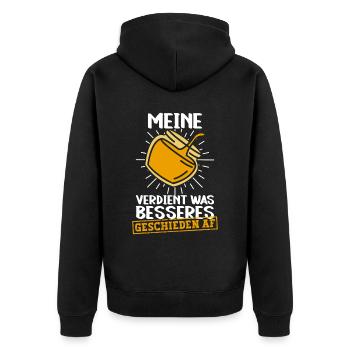 Scheidungsparty Scheidung Ex Frau Geschieden - Unisex Premium Bio Zip Hoodie - Schwarz - Hinten - Nico (187cm)