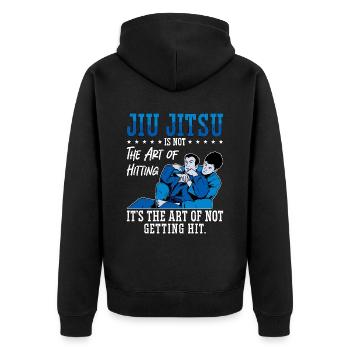 Jiu Jitsu Is Not The Art Of Hitting Fight Fighter - Unisex Premium Organic Zip Hoodie - black - Back - Nico (187cm)