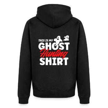 This is my ghost hunt - Unisex Premium Organic Zip Hoodie - black - Back - Nico (187cm)