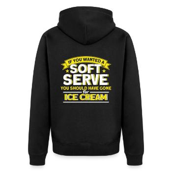 Volleyball Spieler Geschenk Lustiger Volleyball - Unisex Premium Bio Zip Hoodie - Schwarz - Hinten - Nico (187cm)