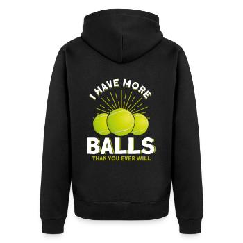 Tennis saying tennis player gift tennis - Unisex Premium Organic Zip Hoodie - black - Back - Nico (187cm)