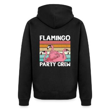 Flamingo Party Crew Flamingo Citations - Veste à capuche bio Premium Unisexe - noir - Dos - Nico (187cm)