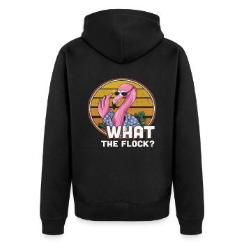 Qu’est-ce que le flamant rose du troupeau - Veste à capuche bio Premium Unisexe - noir - Dos - Nico (187cm)