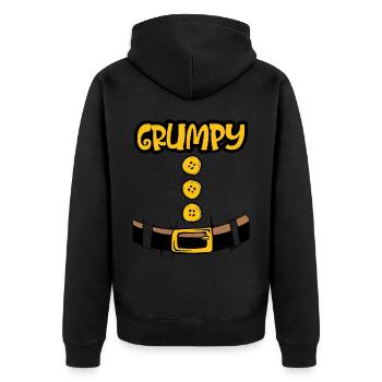 Grumpy Zwerg Halloween Kostüme - Unisex Premium Bio Zip Hoodie - Schwarz - Hinten - Nico (187cm)