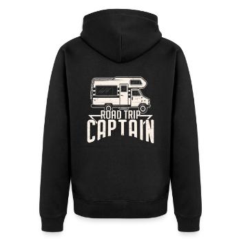 Road Trip Captain Road Trip Quotes - Unisex Premium Organic Zip Hoodie - black - Back - Nico (187cm)
