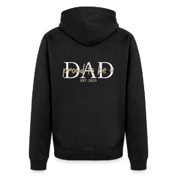 Papa 2023 Papa en devenir-fête des pères Papa - Veste à capuche bio Premium Unisexe - noir - Dos - Nico (187cm)