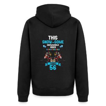 Snowmobile design for skidoo riders birthday - Unisex Premium Organic Zip Hoodie - black - Back - Nico (187cm)