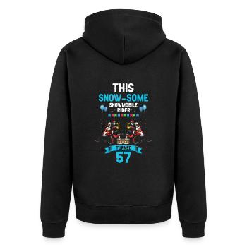 Snowmobile design for skidoo riders birthday - Unisex Premium Organic Zip Hoodie - black - Back - Nico (187cm)