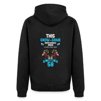 Conception de motoneige pour l’anniversaire des skieurs - Veste à capuche bio Premium Unisexe - noir - Dos - Nico (187cm)