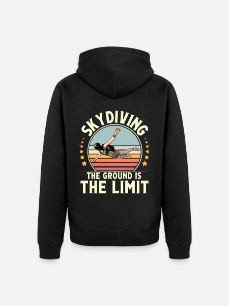 Skydiving Parachuting Parachute - Unisex Premium Organic Zip Hoodie - black