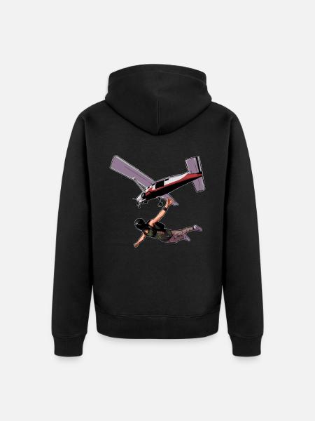 Skydiving Parachuting Parachute - Unisex Premium Organic Zip Hoodie - black