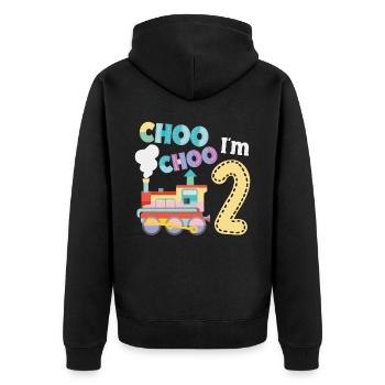 Conducteur de train à vapeur Trainspotting - Veste à capuche bio Premium Unisexe - noir - Dos - Nico (187cm)