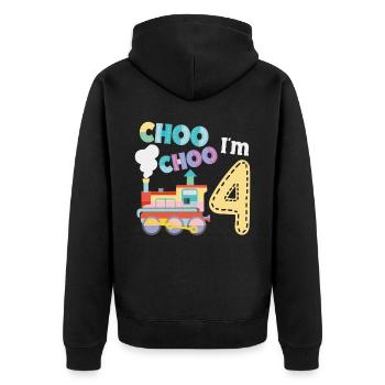 Conducteur de train à vapeur Trainspotting - Veste à capuche bio Premium Unisexe - noir - Dos - Nico (187cm)