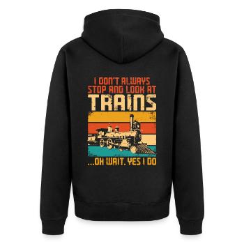 Conducteur de train à vapeur Trainspotting - Veste à capuche bio Premium Unisexe - noir - Dos - Nico (187cm)
