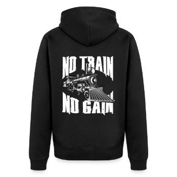 Conducteur de train à vapeur Trainspotting - Veste à capuche bio Premium Unisexe - noir - Dos - Nico (187cm)