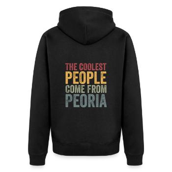 Les gens les plus cool viennent de Peoria - Veste à capuche bio Premium Unisexe - noir - Dos - Nico (187cm)