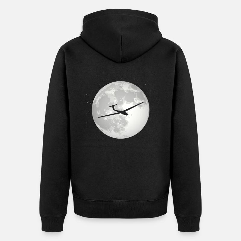 Pleine Lune - Planeur - - Veste à capuche bio Premium Unisexe - noir