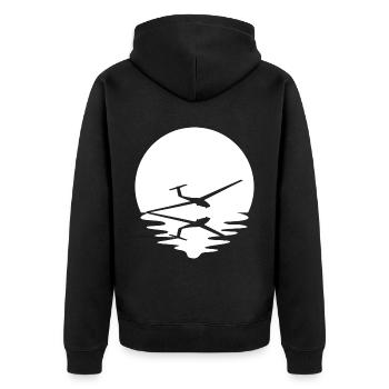 Circle and Reflection - Glider - - Unisex Premium Organic Zip Hoodie - black - Back - Nico (187cm)