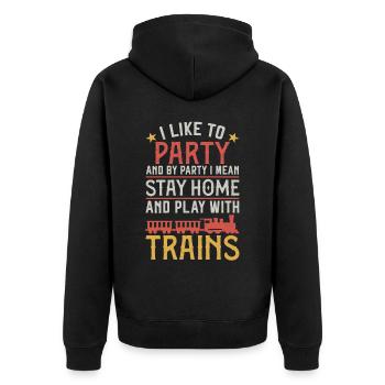 Conducteur de train à vapeur Trainspotting - Veste à capuche bio Premium Unisexe - noir - Dos - Nico (187cm)