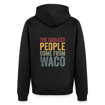 Les gens les plus cool viennent de Waco - Veste à capuche bio Premium Unisexe - noir - Dos - Nico (187cm)