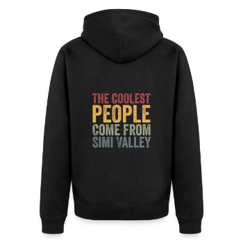 Coolest people come from Simi Valley - Unisex Premium Bio Zip Hoodie - Schwarz - Hinten - Nico (187cm)