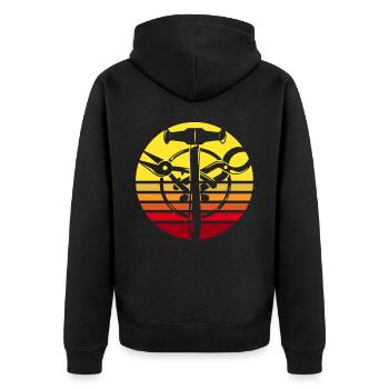 Spengler Motiv Bauspengler Zunft - Unisex Premium Bio Zip Hoodie - Schwarz - Hinten - Nico (187cm)