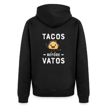 Taco Mexican Food Mexique Tortilla Burrito - Veste à capuche bio Premium Unisexe - noir - Dos - Nico (187cm)