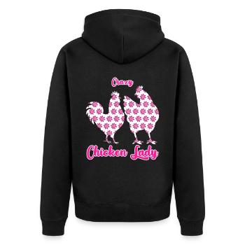 Chicken Chicken Breeding Chicken coop Chicken - Unisex Premium Organic Zip Hoodie - black - Back - Nico (187cm)