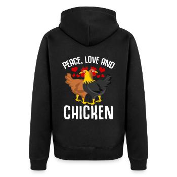 Chickens Chicken Farmer Chicken coop Chicken - Unisex Premium Organic Zip Hoodie - black - Back - Nico (187cm)
