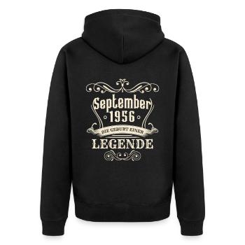 Septembre 1956 - La naissance d’une légende - Veste à capuche bio Premium Unisexe - noir - Dos - Nico (187cm)