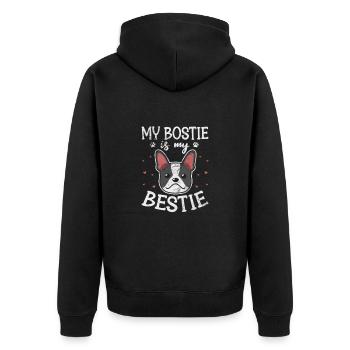 Boston Terrier - Veste à capuche bio Premium Unisexe - noir - Dos - Nico (187cm)