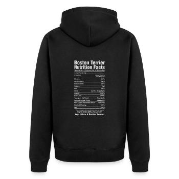Boston Terrier - Unisex Premium Bio Zip Hoodie - Schwarz - Hinten - Nico (187cm)