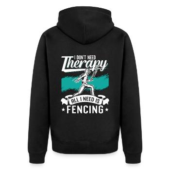 Escrime Je n’ai pas besoin de thérapie Épée Rapier Escrimeur - Veste à capuche bio Premium Unisexe - noir - Dos - Nico (187cm)