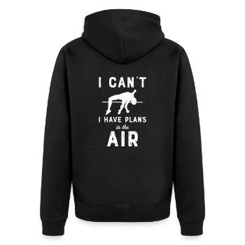 Pole vault High jump Athletics Decathlon - Unisex Premium Organic Zip Hoodie - black - Back - Nico (187cm)