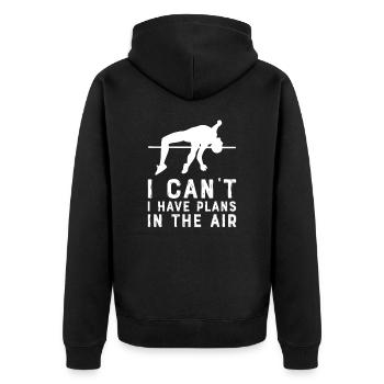 Pole vault High jump Athletics Decathlon - Unisex Premium Organic Zip Hoodie - black - Back - Nico (187cm)