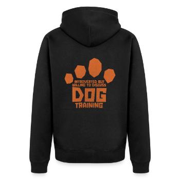 Dog Trainer Paw Dog Trainer - Unisex Premium Organic Zip Hoodie - black - Back - Nico (187cm)