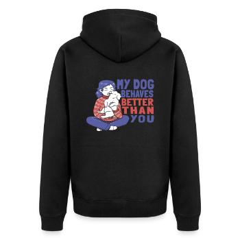 Dresseur de chiens Dresseur de chiens - Veste à capuche bio Premium Unisexe - noir - Dos - Nico (187cm)