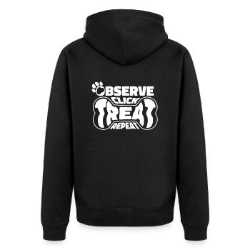 Hundetrainer Hundetrainer - Unisex Premium Bio Zip Hoodie - Schwarz - Hinten - Nico (187cm)