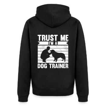Dresseur de chiens Dresseur de chiens - Veste à capuche bio Premium Unisexe - noir - Dos - Nico (187cm)