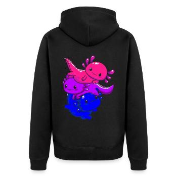 Subtil Bi Pride Bisexual Flag Kawaii Axolotl LGBTQ - Veste à capuche bio Premium Unisexe - noir - Dos - Nico (187cm)