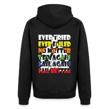 Karate Martial Arts Black Belt Dan Black Belt - Unisex Premium Organic Zip Hoodie - black - Back - Nico (187cm)
