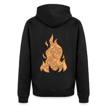 Baroque Esthétique Flamme Feu Soft Grunge - Veste à capuche bio Premium Unisexe - noir - Dos - Nico (187cm)