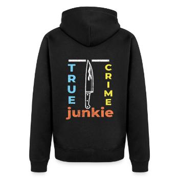 True Crime Junkie Criminal Cases Crime Série policière - Veste à capuche bio Premium Unisexe - noir - Dos - Nico (187cm)
